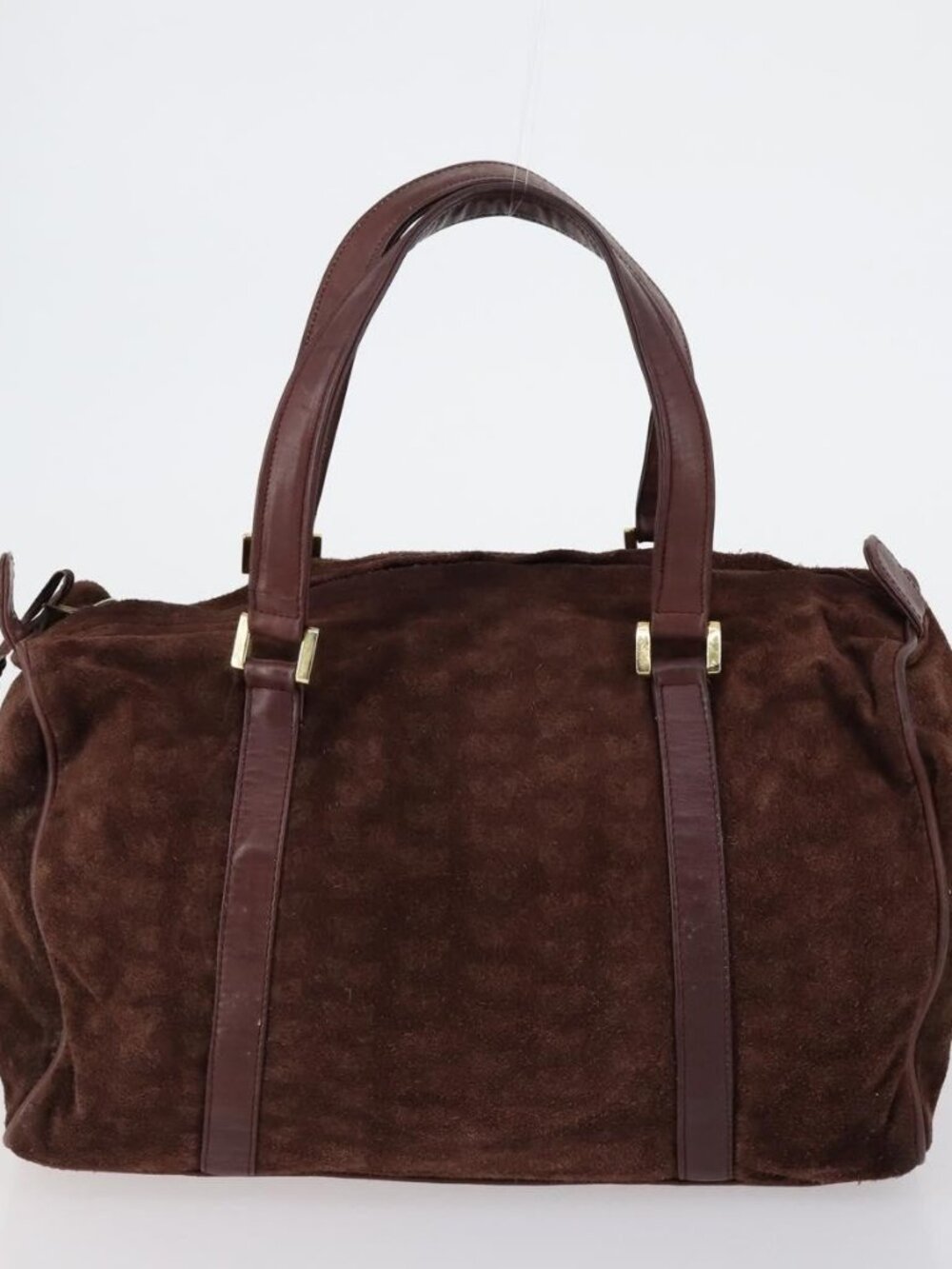 Christian Dior BOTTEGA VENETA Hand Bag Suede PVC 2 Set Brown Gold Auth bs30859 - Picture 3 of 16